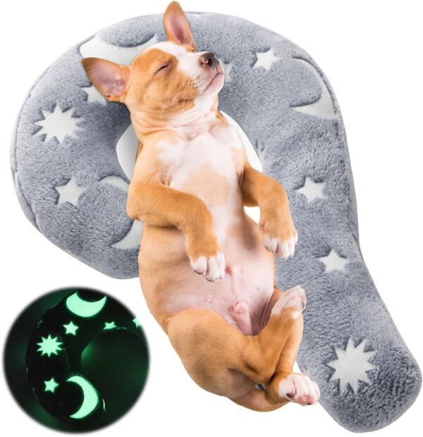 Plush Dog Calming Pillow with Neck Support Cushion